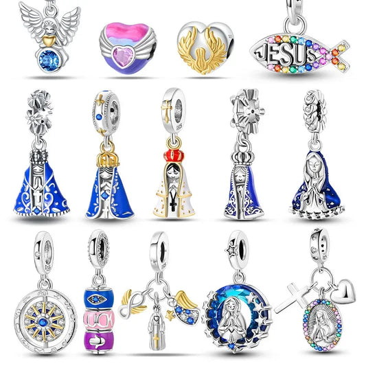 Real Silver 925 Our Lady Charm Bead