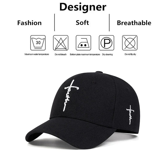 Fashion Faith Embroidery Baseball Cap – Unisex Cotton Snapback Hat