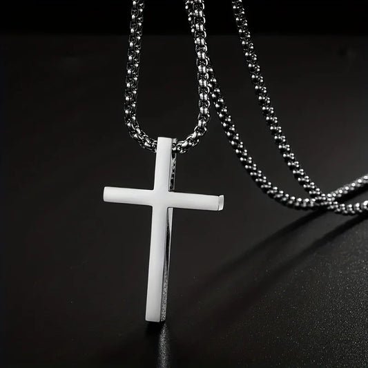 RechicGu Vintage Egyptian Life Big Ankh Cross Pendant – Long Chain Choker Necklace, Unisex Fashion Jewelry