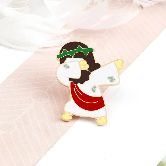 Jesus Messiah Shirt Lapel Pins Cartoon Character Brooches Enamel  Christian Faith Icon Badge Clothes Bag Jewelry Gift for Friend