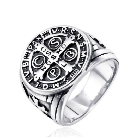 Simple Vintage Catholic Cross Ring
