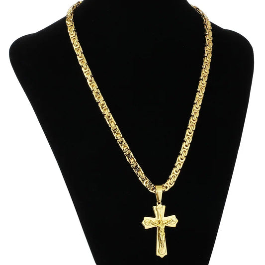 Diyalo Religious Jesus Cross Necklace for Men