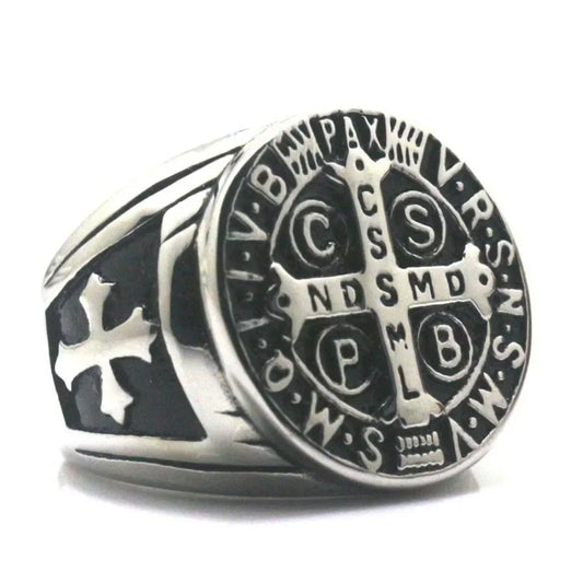 Simple Vintage Catholic Cross Ring