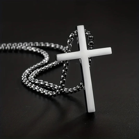RechicGu Vintage Egyptian Life Big Ankh Cross Pendant – Long Chain Choker Necklace, Unisex Fashion Jewelry