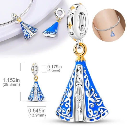 Real Silver 925 Our Lady Charm Bead