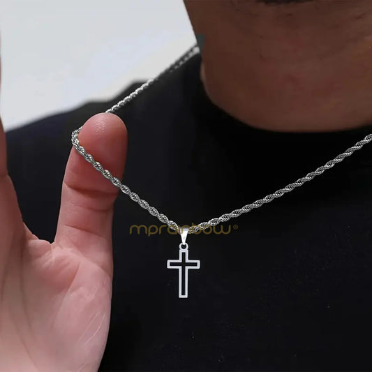 Casual Hollow Cross Necklace for Men & Boys