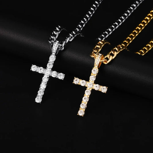 Men & Women Hip Hop Cross Pendant Necklace