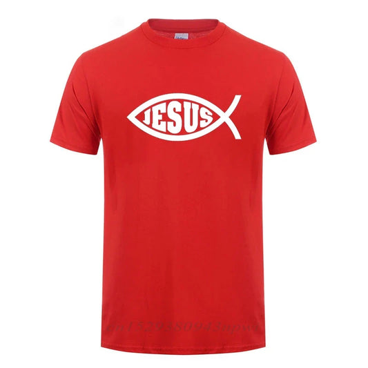 Jesus Fish Print T-Shirt – Inspirational Christian Faith Tee for Men & Women