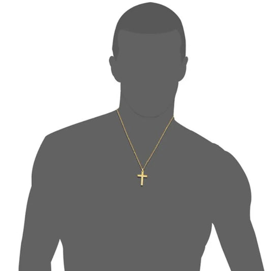 Vintage Cross Pendant Necklace – Stainless Steel Black Chain Jewelry for Men & Women