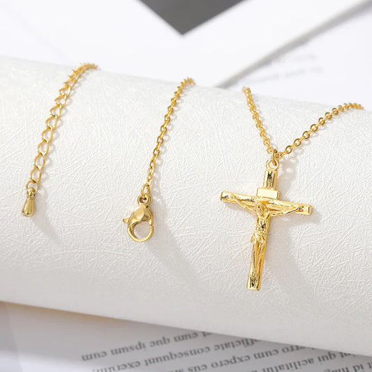 Classic Stainless Steel Cross Necklace – Christian Prayer Jewelry for Men & Women