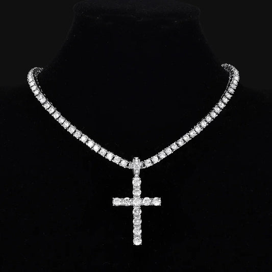 Men & Women Hip Hop Cross Pendant Necklace