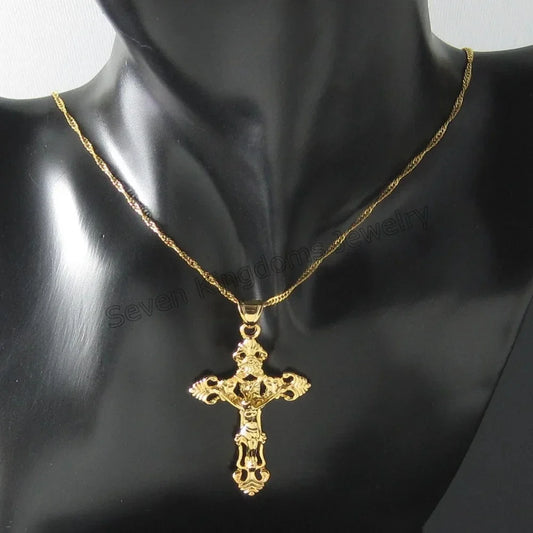 Jesus Cross Pendant Necklace – Christ the Redeemer Christian Catholic Jewelry (45CM or 60CM)