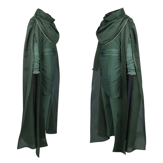 Loki "God of Lies" Cosplay Costume – Green Top, Pants & Cloak Set for Adults
