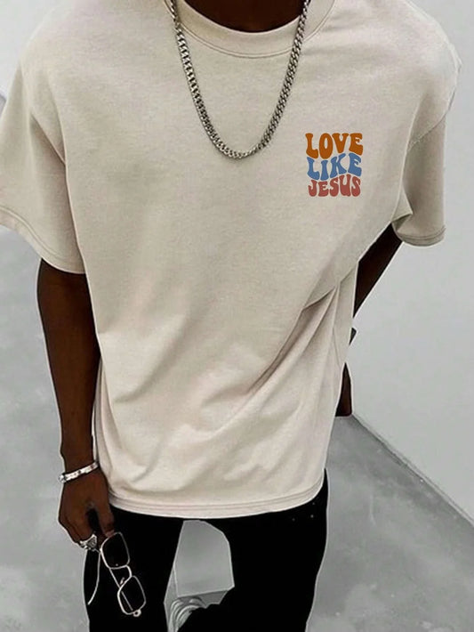 Love Like Jesus Men’s Cotton T-Shirt – Casual Streetwear Tee (Up to 4XL)