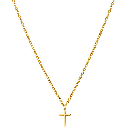Luxury Stainless Steel Crystal Cross Pendant Necklace – Elegant Christian Jewelry for Women