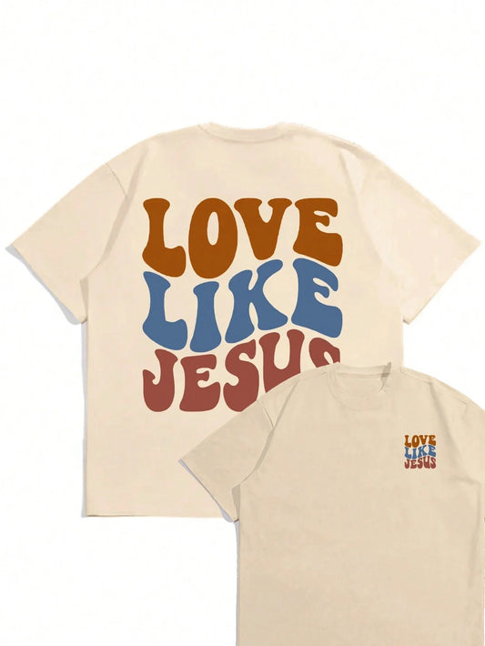 Love Like Jesus Men’s Cotton T-Shirt – Casual Streetwear Tee (Up to 4XL)