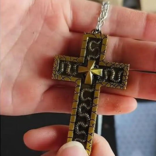 Secret Compartment Cross Pendant Necklace – Openable Stainless Steel Vintage 3D Charm Jewelry