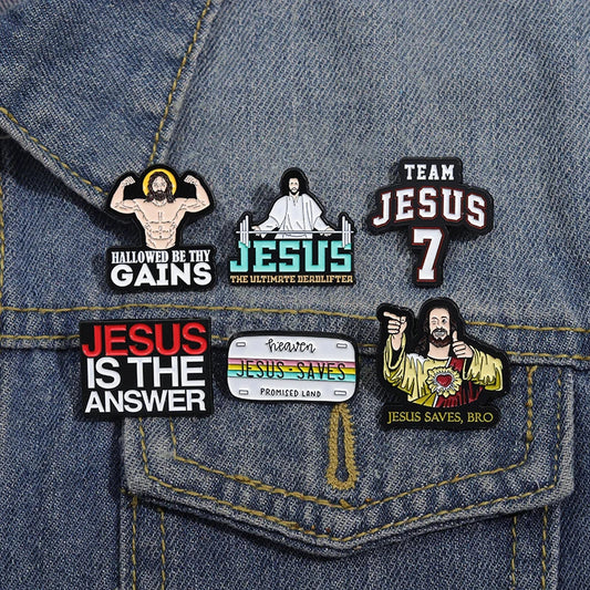 30-Piece Set Jesus Christ Faith Enamel Pins – Wholesale Christian Cartoon Brooches & Lapel Badges