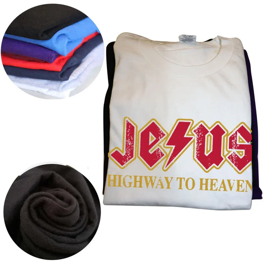 Vintage "Jesus Rocks – Highway to Heaven" T-Shirt – Christian Graphic Tee for Men