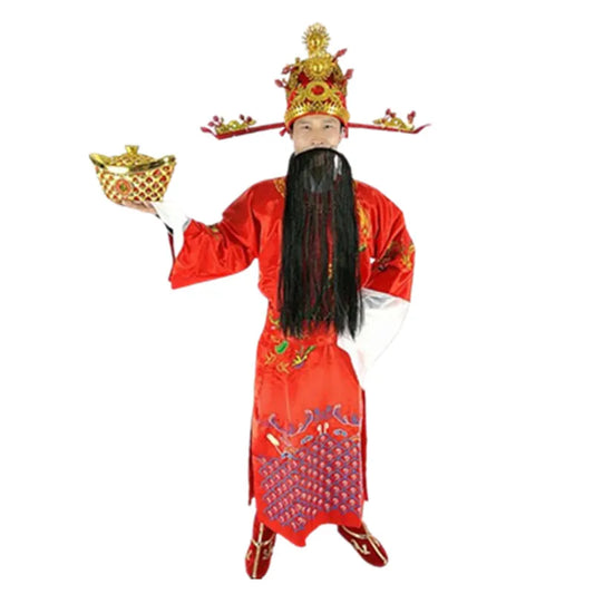 Ancient God of Wealth Costume – Caishen Cosplay Outfit for Men