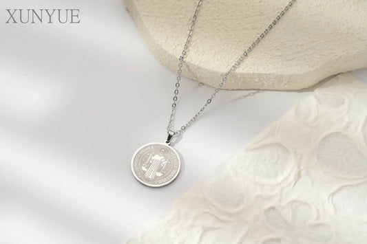 Wholesale Stainless Steel Saint Benedict Pendant Necklace – Catholic Priest Exorcist Religious Jewelry
