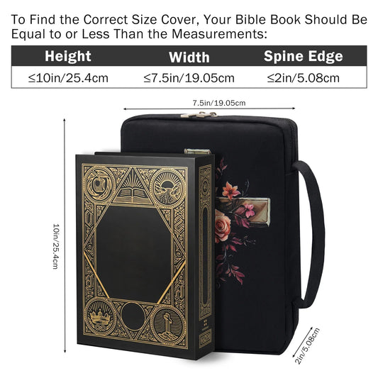 Floral Bible Cover with Handle & Pocket