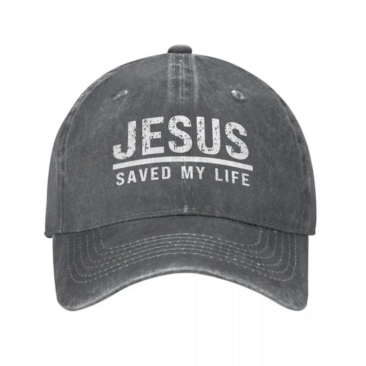 New Casual Washed Cotton Jesus Saved My Life Baseball Cap