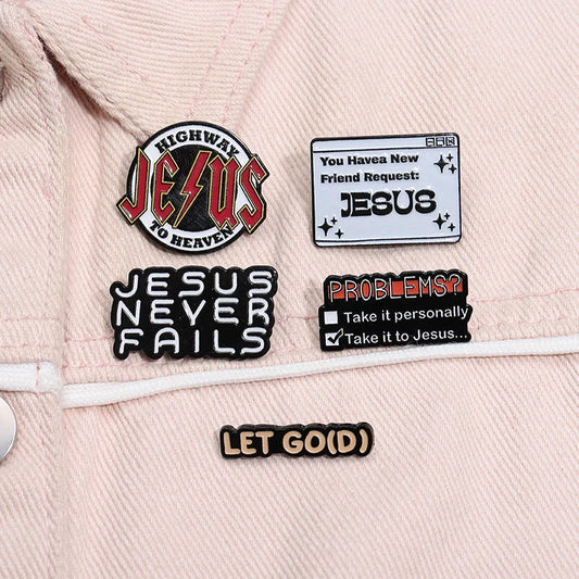 Jesus Enamel Pins – Christ Cartoon Brooches & Lapel Badges for Backpack, Collar & Gifts
