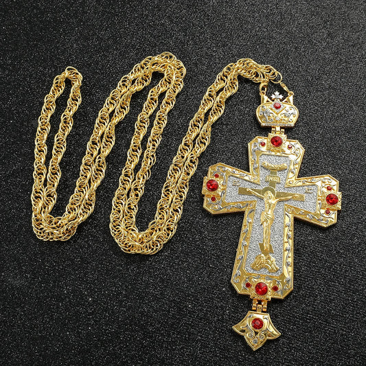 Christian Religion Jesus Cross Pendant Necklace – Long Chain Faith Jewelry (Europe & America Style)