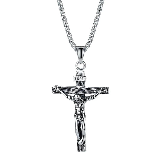 Top Quality Jesus Cross Pendant Necklaces 2025 Classic Men's Stainless Steel Jewelry Best Friend Gift for Mom Women