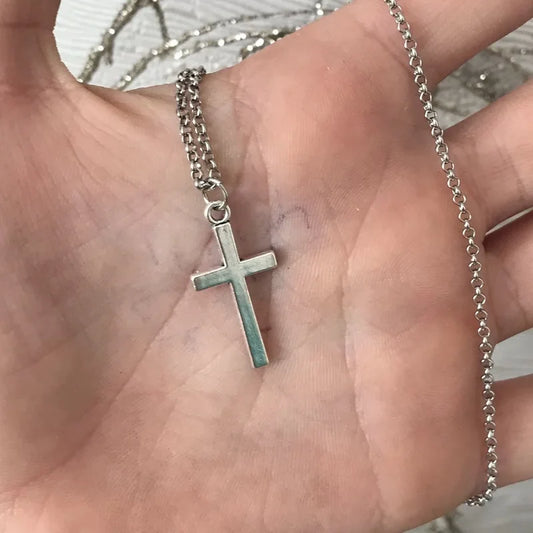Christian Jesus Cross Necklace – Stainless Steel Chain Choker for Men & Women