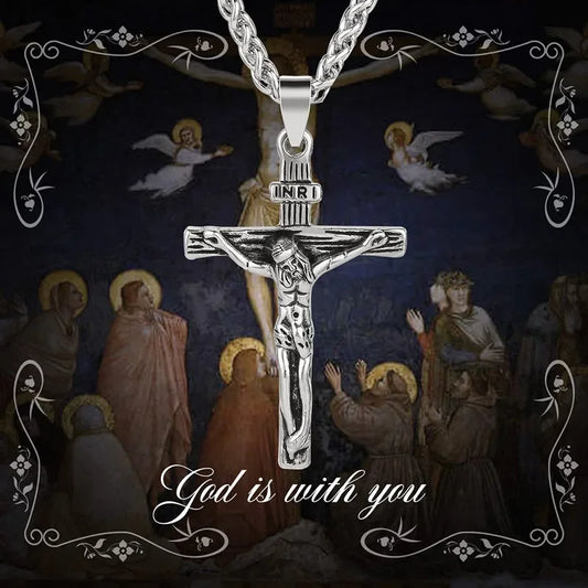 New Religious Jesus Cross Necklace – Fashion Gold Color Pendant for Men & Women