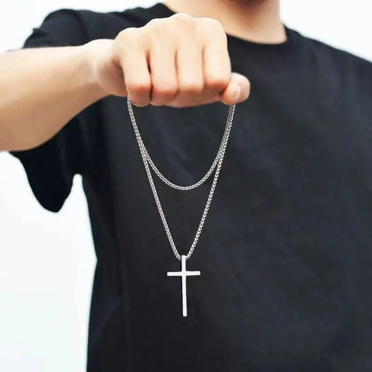 2025 New Christian Virgin Mary & Jesus Cross Necklace – Unisex Religious Pendant Jewelry