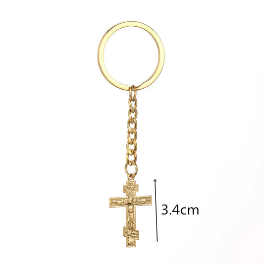 Russian Orthodox Eternal Cross Keychain – Christian Church-Inspired Religious Jewelry Gift