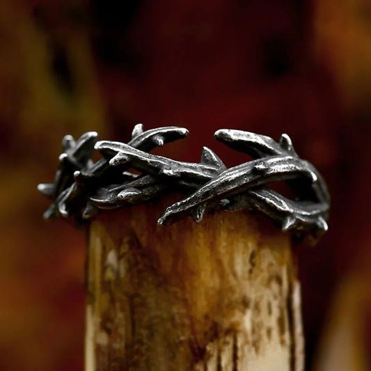 Vintage Black Jesus Crown of Thorns Ring