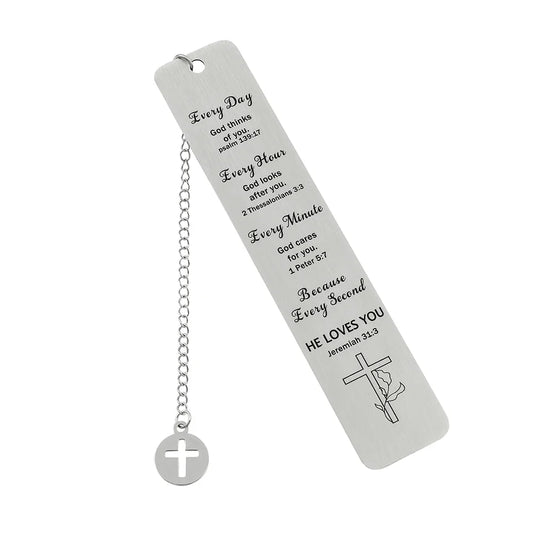 Jesus Cross Stainless Steel Hanger Bookmark – Christian Gift for Readers