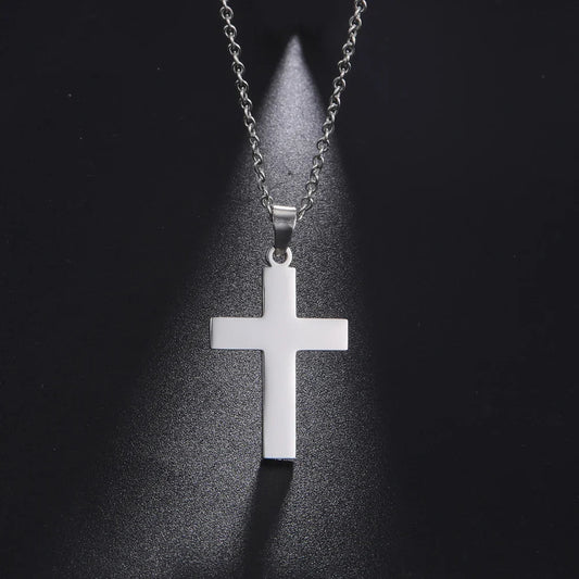 Amaxer Cross Pendant Choker Necklace – Gold Stainless Steel Religious Jewelry Gift