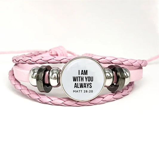 Bible Verse Faith Leather Bracelet – Handmade Multilayer Braided Christian Jewelry Gift