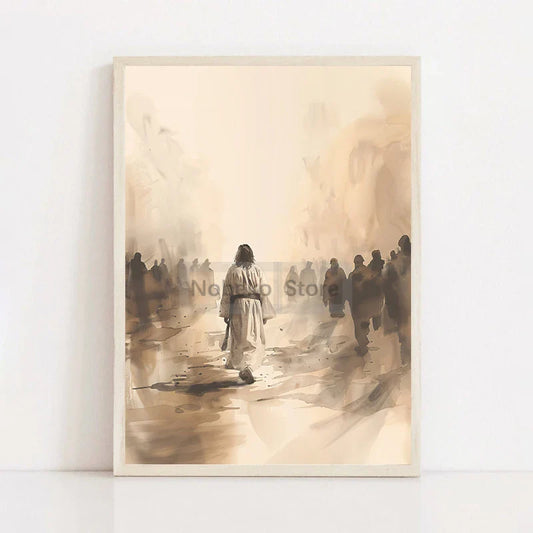 Modern Christian Jesus Poster – Bible Verse Canvas Wall Art Print