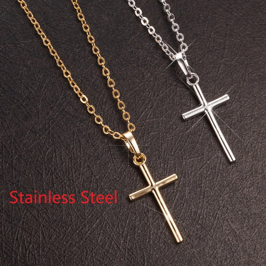 Rotatable Crown Rhinestone Cross Choker Necklace – Minimalist Christian Jewelry for Women