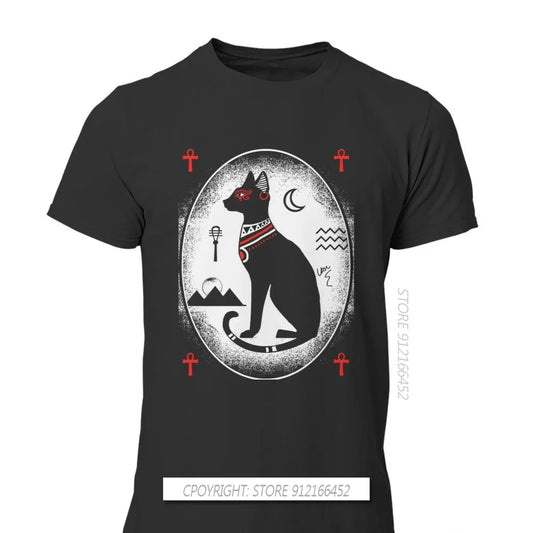 Ancient Egypt Gods T-Shirt – 100% Cotton Men's Top Featuring Atum, Horus, Osiris & Bastet