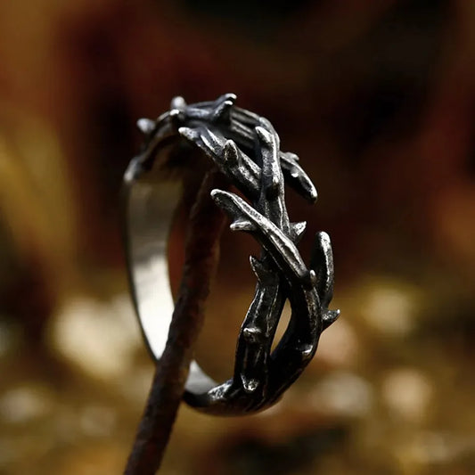 Vintage Black Jesus Crown of Thorns Ring