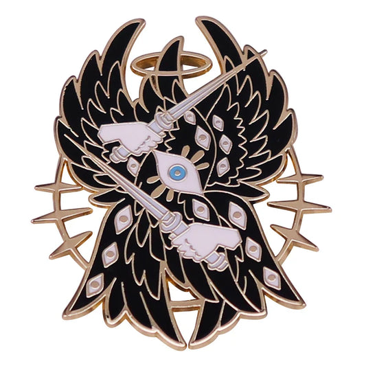 Seraphim Enamel Pin – Christian Angelology Brooch Badge for Backpacks, Collars & Hats