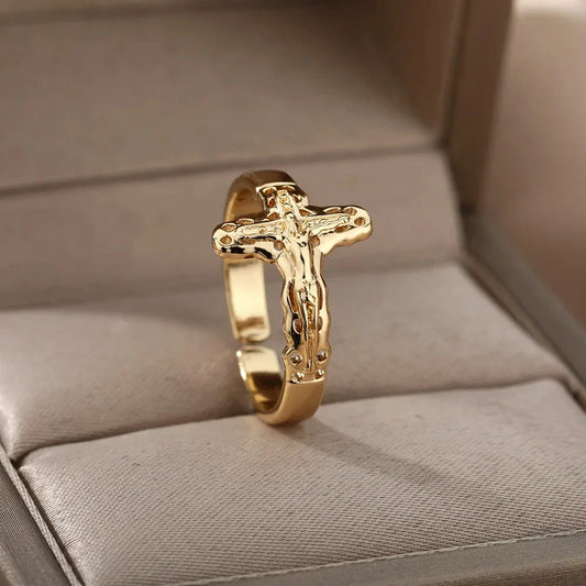 Vintage Jesus Cross Ring