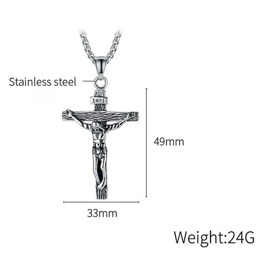 Top Quality Jesus Cross Pendant Necklaces 2025 Classic Men's Stainless Steel Jewelry Best Friend Gift for Mom Women