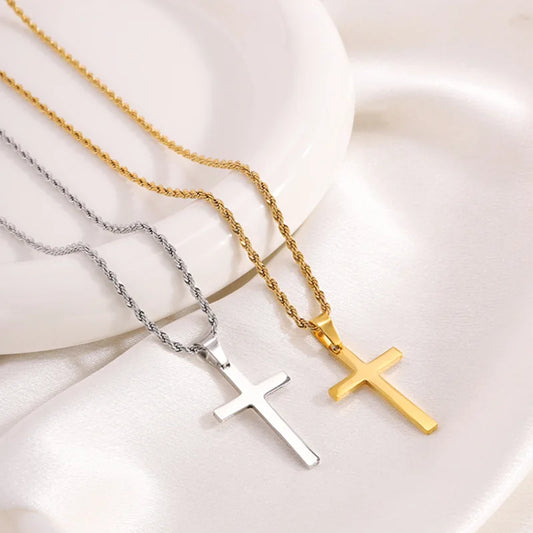 LATS Vintage Stainless Steel Chain Alloy Cross Pendant Necklace – High Quality Wholesale Jewelry