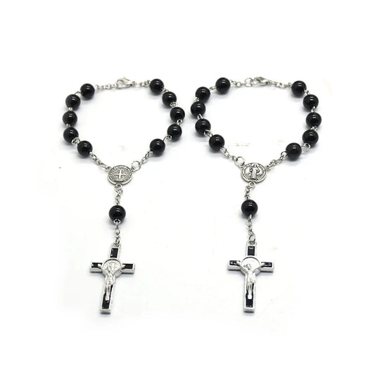 Exquisite Rosary Cross Bracelet