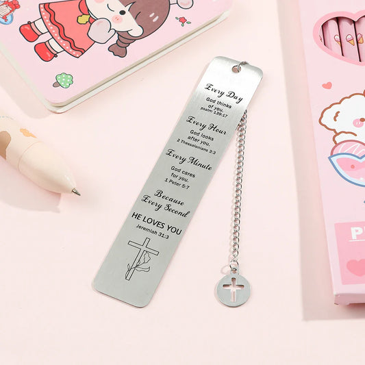 Jesus Cross Stainless Steel Bookmark